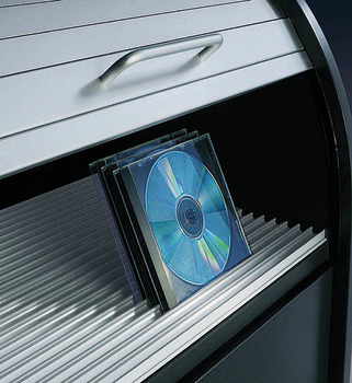 CD-Aufbewahrungssystem, Aluminiumprofil silberfarben eloxiert