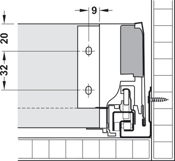 Schubkasten-Garnitur, Blum Tandembox antaro, mit Korpusschiene Blumotion / Tip-On Blumotion, Systemhöhe M, Zargenhöhe 83 mm