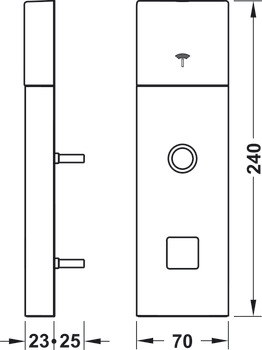 Türterminal-Set, Häfele Dialock DT 700 mit offener Bluetooth Schnittstelle SPK, für Innen-/Gastzimmertüren, mit Drehknauf