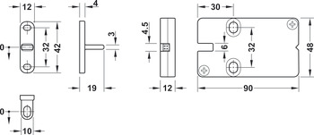 Möbelverriegelung, Häfele Dialock EFL 3/3C, netzbetriebener Verschluss