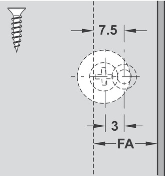 Druckschnäpper, für Öffnungsunterstützung Tip-On, Langversion mit Magnet