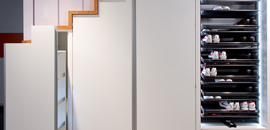 The Stair Cabinet Utilising Every Inch Of Storage Space Hafele