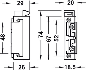 Schlie/ßblech f/ür Fallenhalter oder elektr T/ür/öffner Modell 118 ProFix 2 DIN R