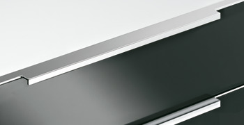 Griff-Profilleiste, korpusbreiter Griff aus Aluminium, kantig