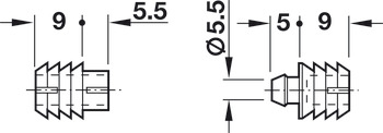Druckknopfverbinder, zum Einpressen, für Bohrtiefe 15/10 mm, Polyamid