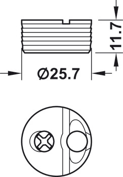 Verbindergehäuse, Häfele Tofix, für Bohrloch-Ø 5 mm