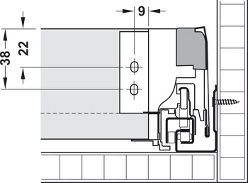 Schubkasten-Garnitur, Blum Tandembox antaro, mit Korpusschiene Blumotion / Tip-On Blumotion, Systemhöhe N, Zargenhöhe 68 mm