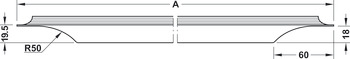 Griff-Profilleiste, in 3 Griffausfräsungen und 3 Oberflächen