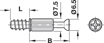 Verbindungsbolzen, S200, System Minifix<sup>®</sup>, für Bohrloch-Durchmesser: 5 mm