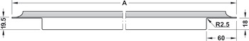 Griff-Profilleiste, in 3 Griffausfräsungen und 3 Oberflächen