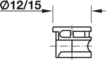 Verbindergehäuse, Häfele Minifix<sup>®</sup> 12, Zinkdruckguss, mit Abdeckrand