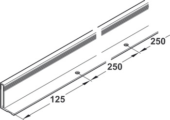 Griff-Profilleiste, aus Aluminium, für Holzschiebetüren, Länge: 2500 mm