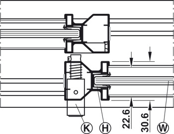 Manuelles Verschlusssystem, für Häfele Slido R-Aluflex 80A