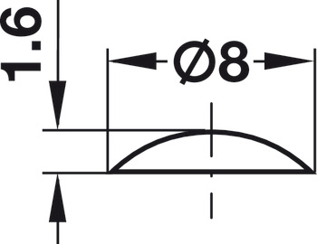 Anschlagpuffer, DB007, selbstklebend, rund, Ø 8 mm, Höhe 1,6 mm