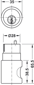 Drehknopf CES 6037/31, für Schlösser mit 28 mm Aufnahme, Heavylock, kundenspezifische Schließanlage