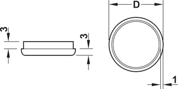 Kunststoffgleiter, rund, zum Eindrücken Ø 20–50 mm