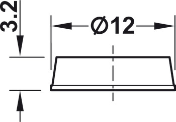 Anschlagpuffer, DB121, selbstklebend, rund, Ø 12 mm, Höhe 3,2 mm