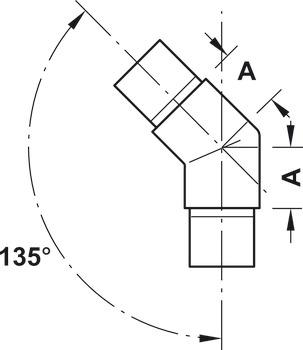 Winkelverbindung, 135°, Rohrsteck-System