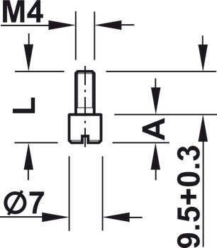 Verlängerung, für Arretierungsdorn Zentral-Drehverschluss 13 mm