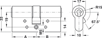 Doppelzylinder, Messing, geschützte Einzelschließung, Serie 45 Janus, BKS