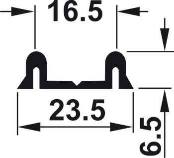 Doppel-Laufschiene, unten, zum Schrauben und für den Einsatz mit Dialock EFL 41