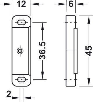 Magnetverschluss, Haftkraft 3,0–4,0/4,0–5,0 kg, zum Schrauben, eckig
