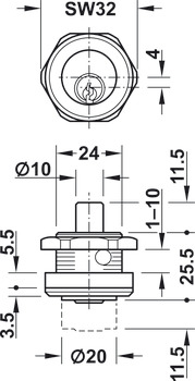 Druckzylinder, mit Stiftzylinder, kundenspezifische Schließanlage HS/GHS