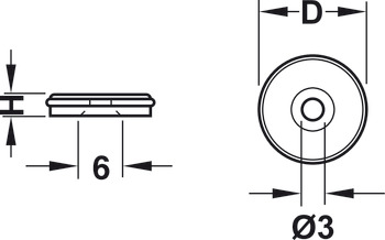 Basiselement, rund, für Gleiter-Einsätze Durchmesser 14,5 mm