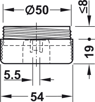 Möbelgleiter, zum Schrauben, 2-teilig, mit Höheneinstellung 19–27 mm