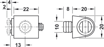 Magnetverschluss, Haftkraft 3,0–4,0 kg, zum Einpressen, rund