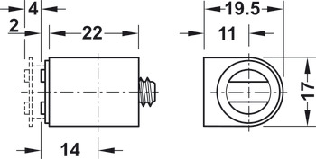 Magnetverschluss, Haftkraft 3,0–4,0 kg, zum Schrauben, rund
