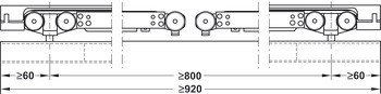 Schiebetürbeschlag, Häfele Slido D-Line11 50I / 80I / 120I, Garnitur ohne Laufschiene für 1 Türflügel