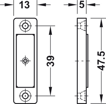 Magnetverschluss, Haftkraft 3,0–4,0 kg, zum Schrauben, eckig