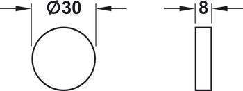 Topf-Abdeckkappe, für Glastürscharniere Häfele Metalla 510 A/SM 94°