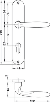 Türdrücker-Garnitur, Hoppe Verona M151/302 Messing