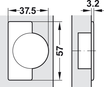 Topfscharnier, Modul Blumotion 95°, für schmale Stollenanwendungen