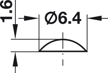 Anschlagpuffer, selbstklebend, rund, Ø 6,4 mm, Höhe 1,6 mm