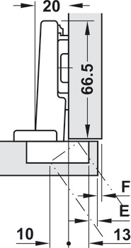 Topfscharnier, Blum Clip Top 110°, Eckanschlag, Türaufschlag bis 20 mm, mit oder ohne Schließautomatik