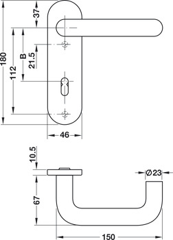 Türdrücker-Garnitur, Hewi Modell 111R01.210 Polyamid