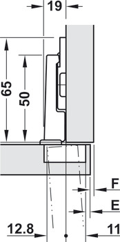 Topfscharnier, Blum Modul 95°, für Kühlschranktür-Anwendungen