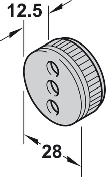 Schrankrohrlager, für Schrankrohr rund Ø 25 mm