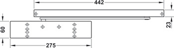 Obentürschließer, Dormakaba TS 93 G im Contur Design, mit Gleitschiene und Rastfeststelleinheit, EN 2–5