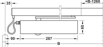 Obentürschließer, Geze TS 5000 L-ISM VPK, für 2-flügelige Türen, Normalmontage Bandgegenseite, EN 2–6