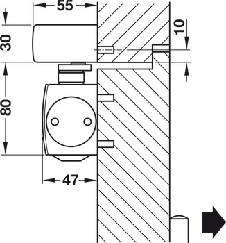 Obentürschließer, Geze TS 5000 L-ISM VPK, für 2-flügelige Türen, Normalmontage Bandgegenseite, EN 2–6