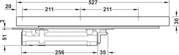 Türschließer, Dormakaba ITS 96 EMF, verdeckt liegend, mit elektromechanischer Feststellung, EN 3–6