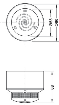 Montagesockel, für Deckenmontage, 143 A, Hekatron