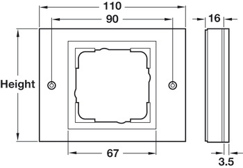 Rahmen, System TX_44, für Wandterminal WT 140, im Gira Design