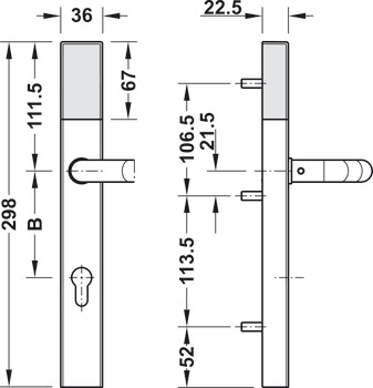 Türterminal-Modul, DT 600 FH Häfele Dialock für Türen mit Anforderung nach EN 1125