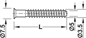 Einteilverbinder, Confirmat, Senkkopf, für Bohrloch-Ø 4 mm, PZ2