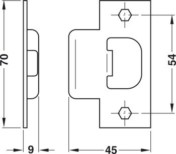 Knopftürschloss, mittelschwere Ausführung, Startec, Drehknopf/Druck-Sperrknopf